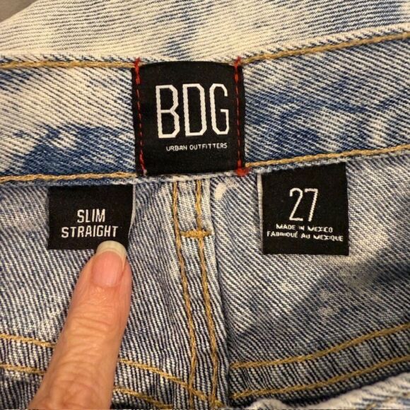 BDG Urban Outfitters Acid Wash Slim Straight Jeans 100% Cotton Size 27 - Picture 5 of 12
